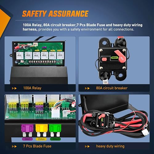 Nilight Panel de Interruptor 6 Vías 12V CC con Relé y Control de Circuito para Jeep Wrangler JK JKU 2007-2018