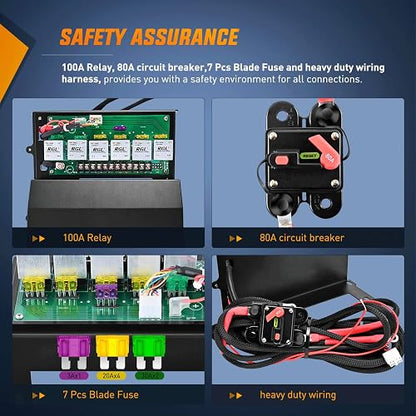 Nilight Panel de Interruptor 6 Vías 12V CC con Relé y Control de Circuito para Jeep Wrangler JK JKU 2007-2018