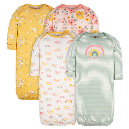Gerber Paquete de 4 Camisones para Dormir, Bebé Unisex - 0-6 Meses - Oro
