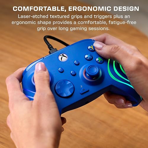 Turtle Beach Afterglow Wave Controller Blau Wired RGB Gaming Controller – Lizenziert für Xbox Series X oder S, Xbox One und Windows - Estándar. Edition