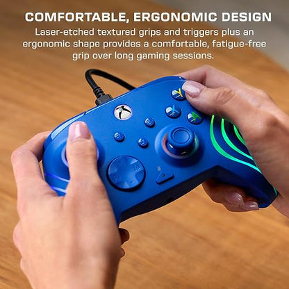 Turtle Beach Afterglow Wave Controller Blau Wired RGB Gaming Controller – Lizenziert für Xbox Series X oder S, Xbox One und Windows - Estándar. Edition