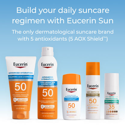 Eucerin Loción De Protector Solar Facial Mineral Tintado Solar Spf 35, Protector Solar Mineral No Comedogénico Con Protección Suave De Ã“xido De Zinc Para Piel Sensible, Frasco De 1.7