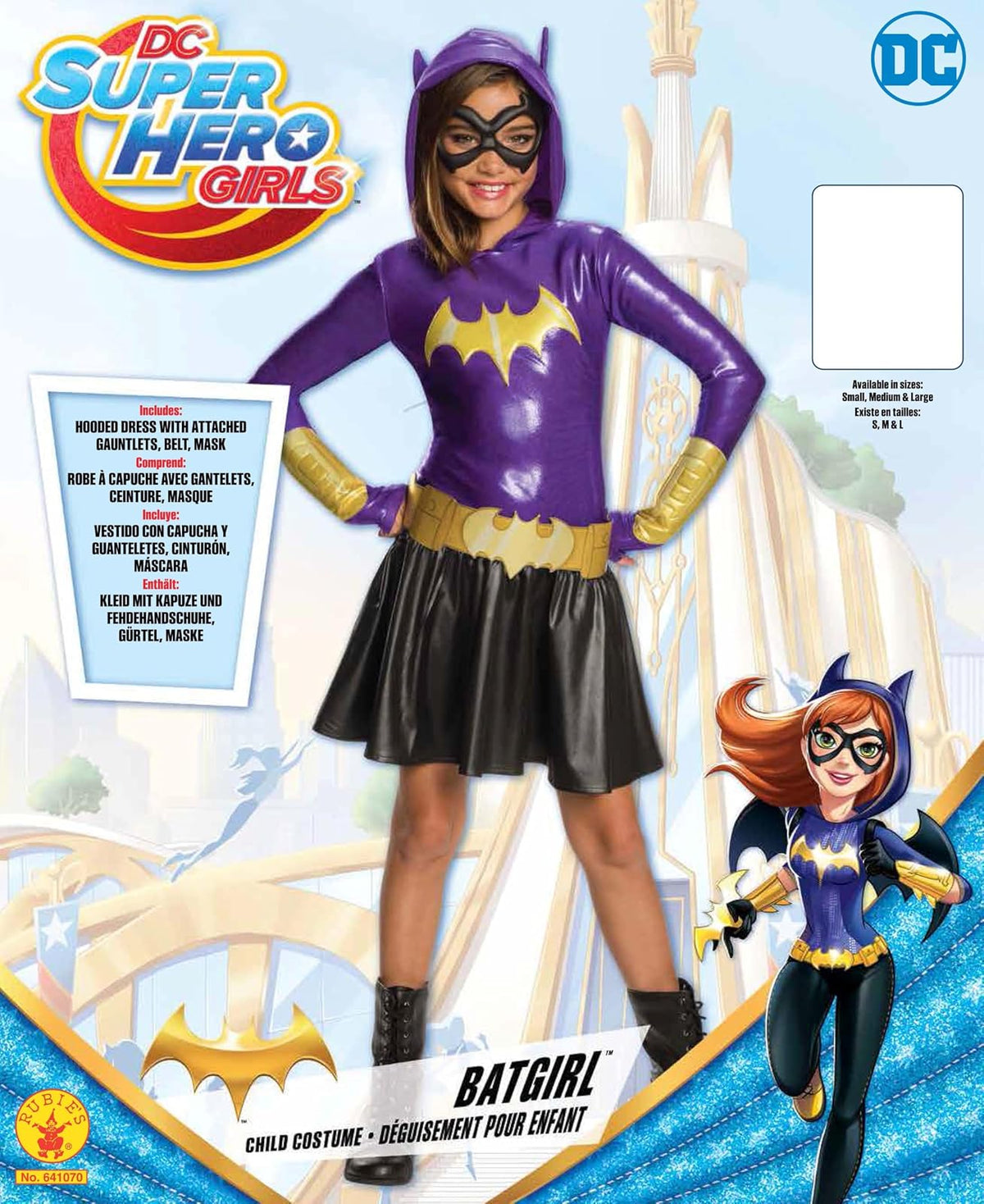 Rubie's DC Super Hero - Vestido con capucha para niñas, disfraz de Batgirl, talla L