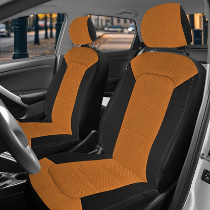 Nilight Car Seat Covers 2PCS Black Stripes Baja Saddle Blanket with Shoulder Pads Washable Striped Woven Airbag Compatible Universal for Cars SUV Truck Front Seat - Black Brown Combo