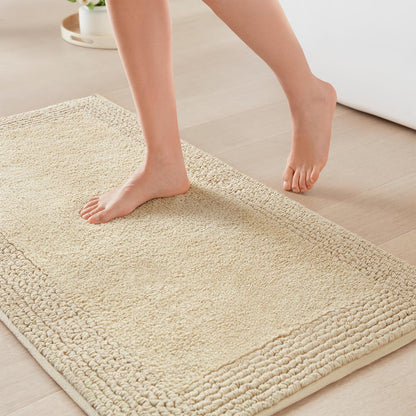 Madison Park Splendor Alfombra de baño Reversible 100% algodón, 3000 g/m², Lujosa Alfombra de baño de Felpa de Pelo Medio, Absorbente, de Secado rápido, decoración de Ducha, 20 x 30 Pulgadas, Natural - 2'6" x 1'8" (Rectangular) - Natural
