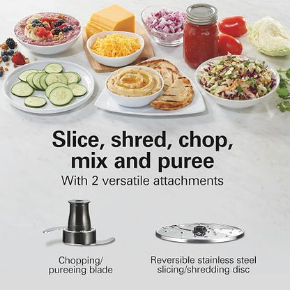 Hamilton Beach 70725 Procesador de alimentos de 12 tazas Stack & Snap, Negro