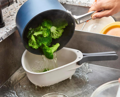 Joseph Joseph - Colador compacto con asas plegables, diseño que ahorra espacio, esquinas fáciles de verter, para drenar verduras, pasta, frutas