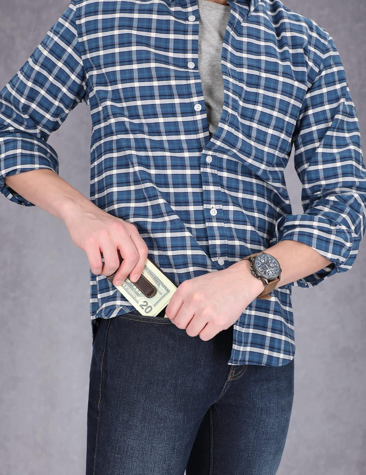Timberland Men's Minimalist Front Pocket Slim Money Clip Wallet