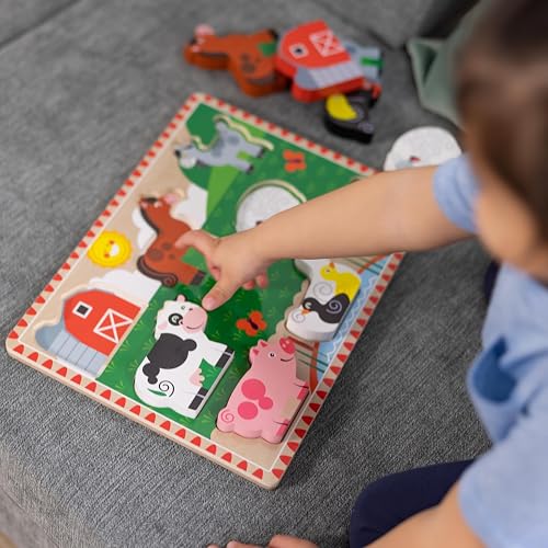 Melissa & Doug Rompecabezas Grande De Madera - Animales De Granja - Certificados FSC