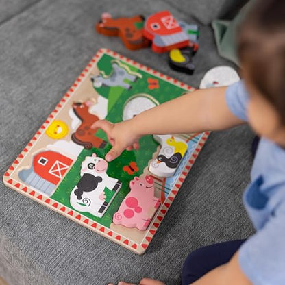 Melissa & Doug Rompecabezas Grande De Madera - Animales De Granja - Certificados FSC