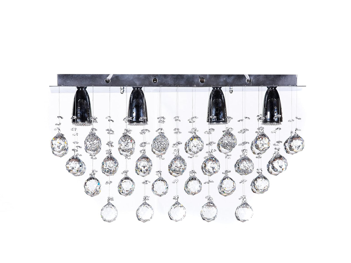 Candil Colgante Gamalux Williams Krystal Texas de 4 Luces P95060/4, luz brillante con diseño sencillo y cristal cortado HQ para espacios acogedores