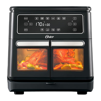Oster Freidora de Aire Dual Flex, 2 Zonas de 5.5 L (11 L en Total) - Negro