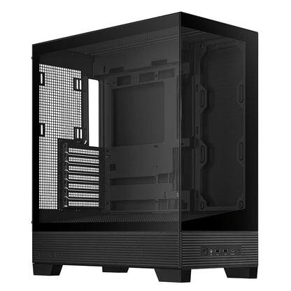 ASUS A31 Black ATX Case | Media torre ATX, doble vidrio templado sin pilar, USB-C 3.2 Gen 2x2 frontal, radiador hasta 360mm, compatible BTF, GPU 380mm