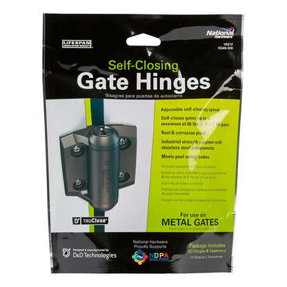 National Hardware N346-206 Truclose Narrow Spring Hinges Black Polymer 2 Pack