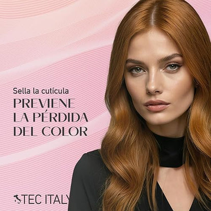 TEC ITALY Due Faccetta Tratamiento Hidratante para Cabello Teñido 300 ml | Leave-in en dos fases para cabello teñido. Hidrata, protege el color, acondiciona y aporta protección UV. Sella cutícula.