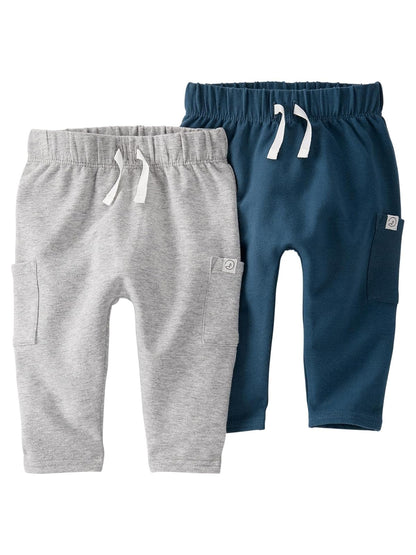 Little Planet By Carter's Paquete de 2 Pantalones de algodón orgánico Grow-with-me Pantalones para Unisex bebé