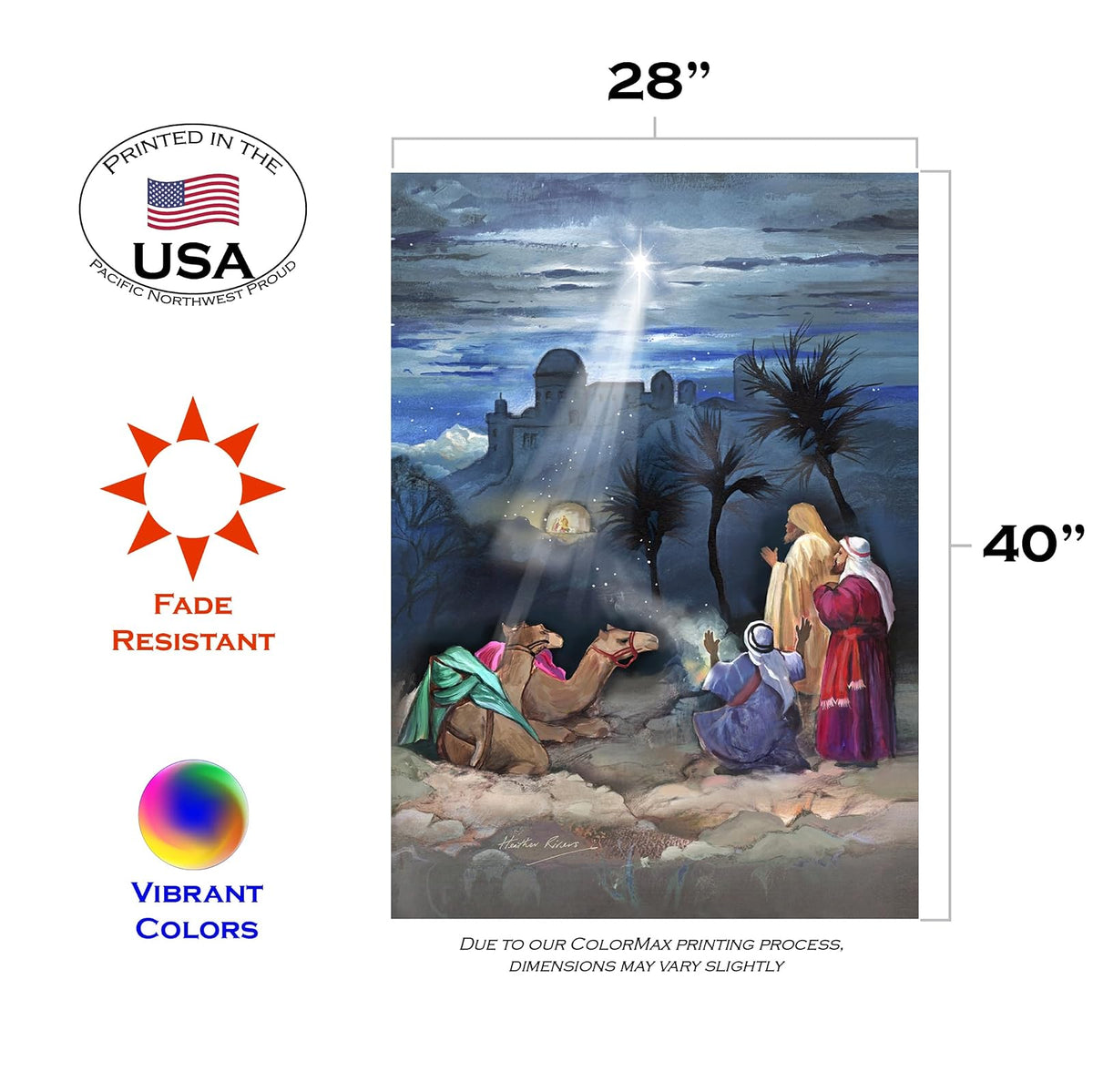 Toland Home Garden 109723 - Bandera de Navidad con Estrella de Belén, 28 x 40 Pulgadas, Doble Cara para decoración de Patio al Aire última intervensión de Invierno