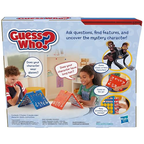 Hasbro Gaming Guess Who? Marco Original fácil de Cargar, Hoja de Personajes de Doble Cara, Juegos de Mesa para 2 Jugadores para niños, Juegos de adivinar para familias, a Partir de 6 años