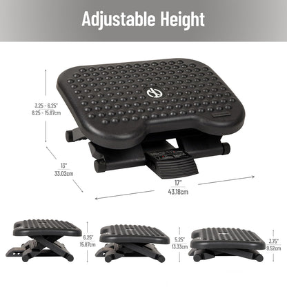 Mind Reader Reposar pie ergonómico, alivio de presión para mayor comodidad, espalda y cuerpo, 1 paquete, negro