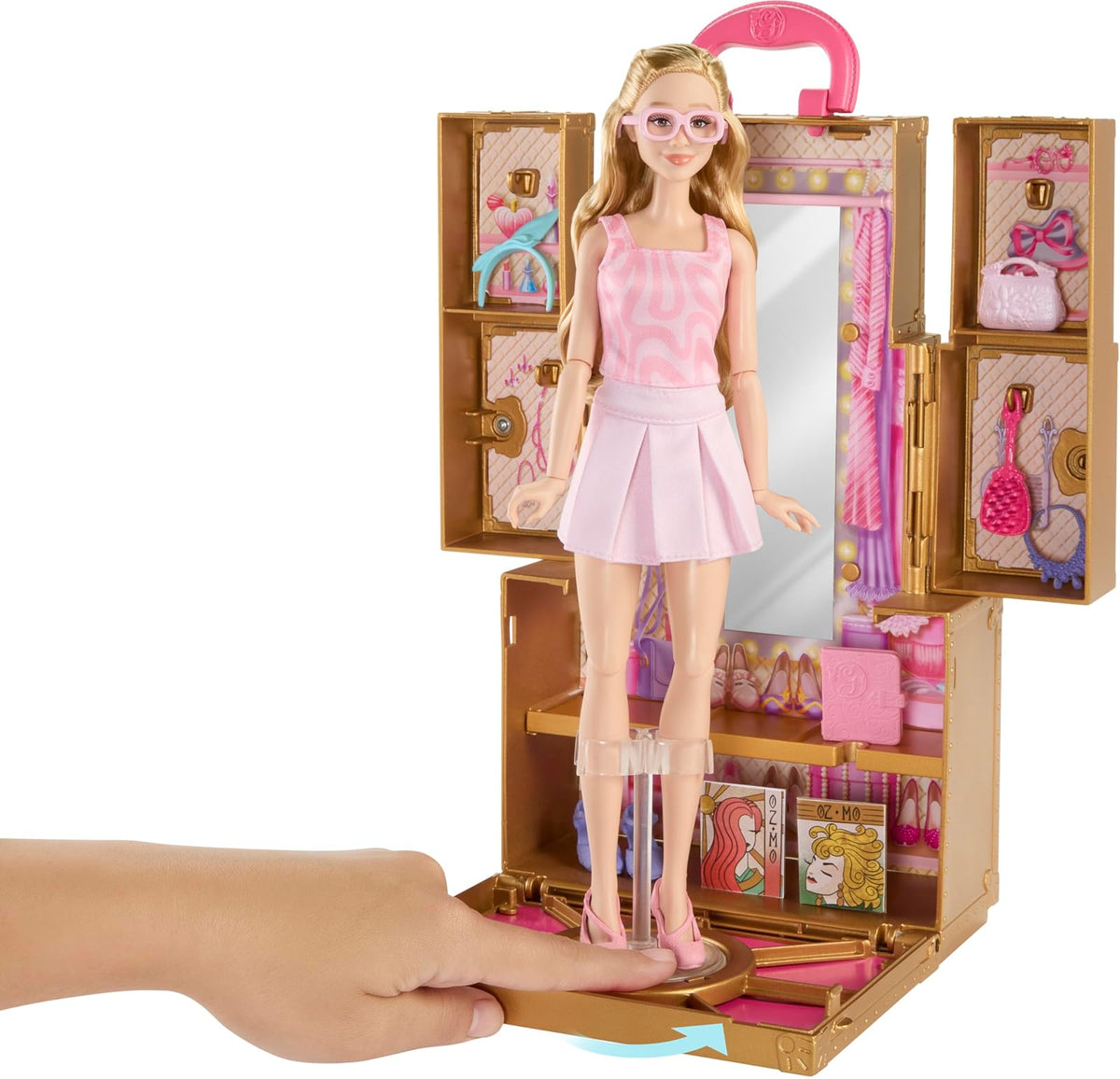 Mattel Universal Pictures' Wicked Glinda's Glamorous Closet con 2 Looks únicos, sorpresas y 13 Accesorios, Inspirado en la película
