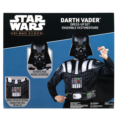 Star Wars Darth Vader - Juego de Caja de Pecho Muscular para jóvenes, Parte Superior Acolchada y Capa con máscara de plástico, Talla S (4-7) Multicolor