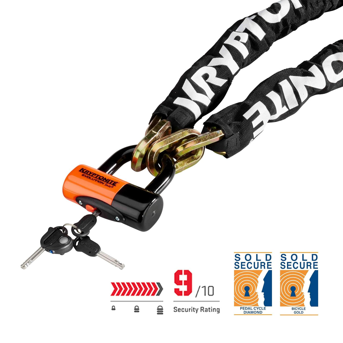 Kryptonite New York Chain with EV Series 4 Disc Lock