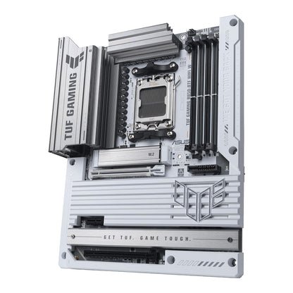 ASUS TUF Gaming B850-BTF WiFi W Tarjeta Madre AMD Blanca para Gaming | AM5, ATX, AMD B850, DDR5, PCIe 5.0 x16, 3 M.2, WiFi 7, LAN 2.5Gb, USB-C 20Gbps, diseño BTF blanco, Aura Sync