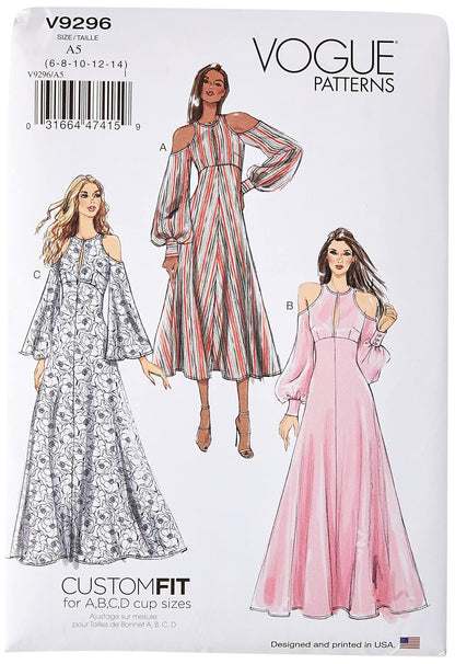 Vogue V9296 - Patrón de costura para mujer, tallas 6-14