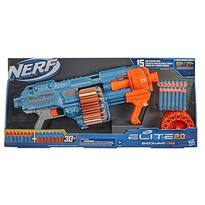 NERF Elite 2.0 Shockwave RD-15 - Lanzador de Juguete Adaptable con 30 Dardos
