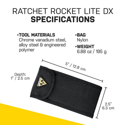 Topeak Ratchet Rocket Lite DX Herramienta de reparación y Mantenimiento de , 16 Funciones, Incluye Bolsa de Nailon, Color Negro