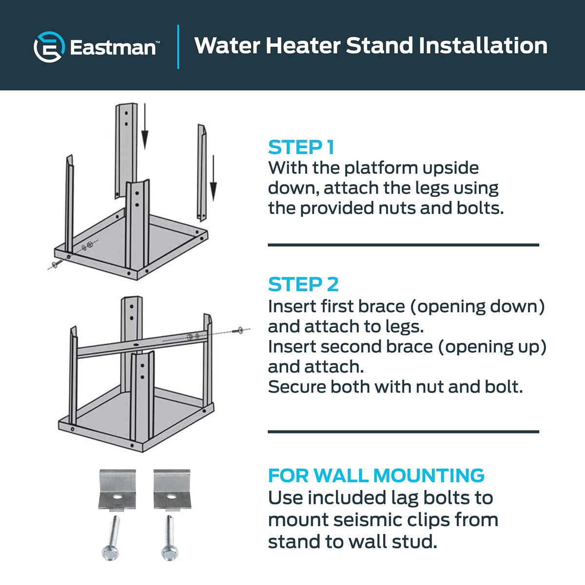 EASTMAN 86278 Soporte para calentador de agua, 30-60 galones, acero