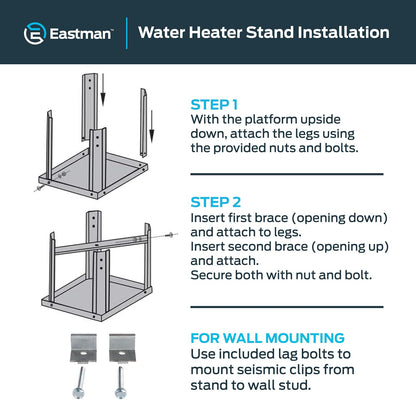 EASTMAN 86278 Soporte para calentador de agua, 30-60 galones, acero