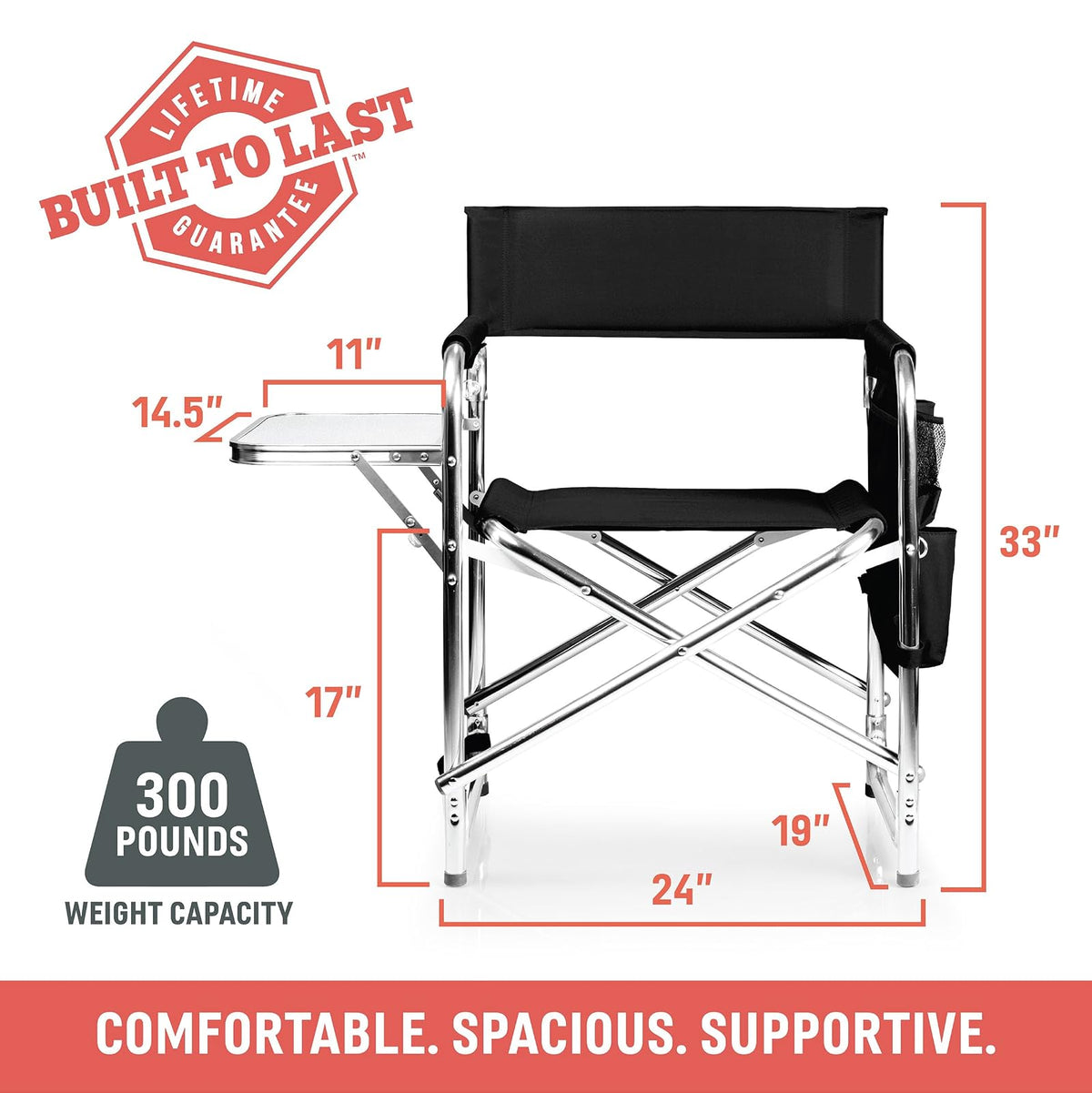 Picnic Time 809-00-138-000-0 Silla Plegable, Color Azul Marino