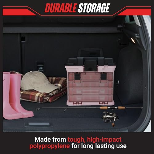 Stalwart - 75-STO3183 Parts & Crafts Caja de herramientas estilo estante con 4 organizadores, rosa