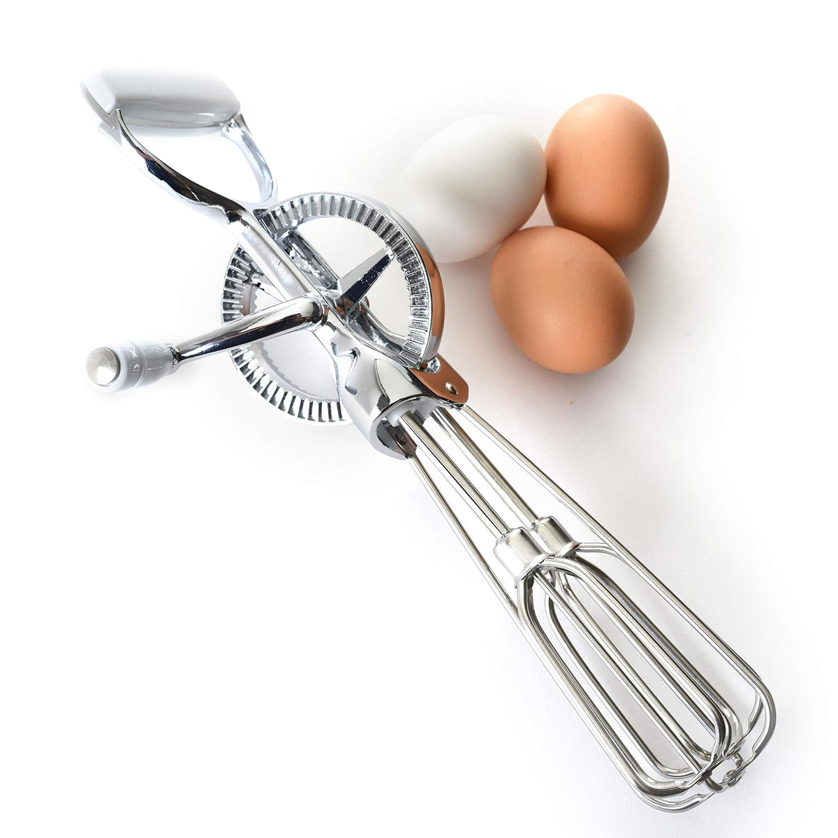 Norpro - Batidor de huevos clásico estilo manivela 18/10 mezclador de acero inoxidable de 12 pulgadas