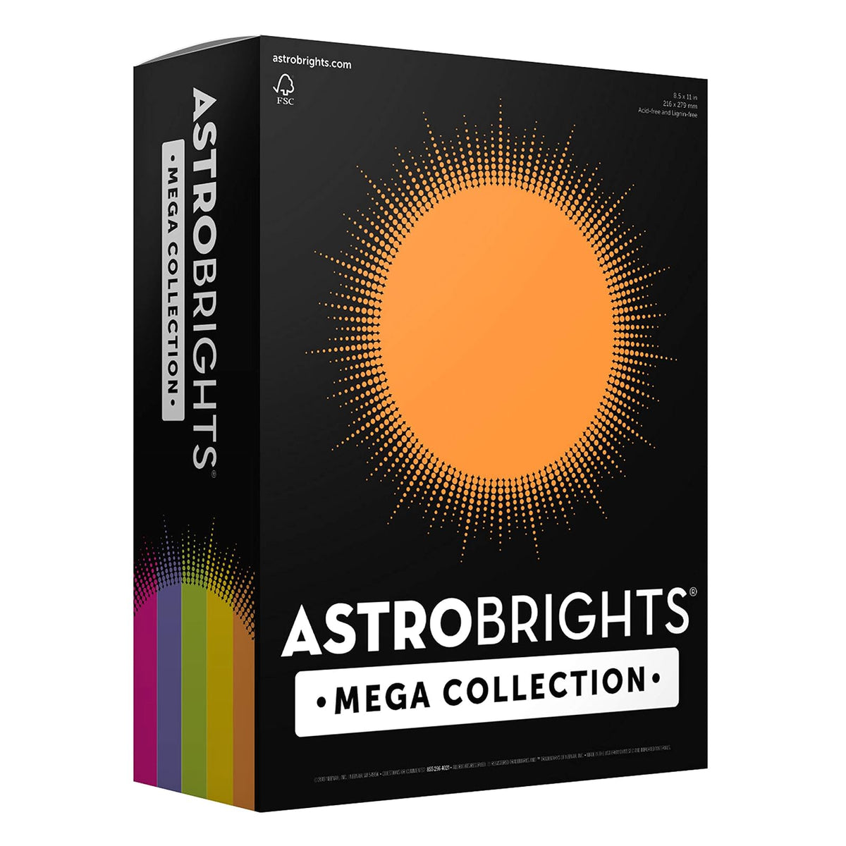 Astrobrights Mega Collection - Surtido de colores, papel de colores más hojas, Happy, Ream
