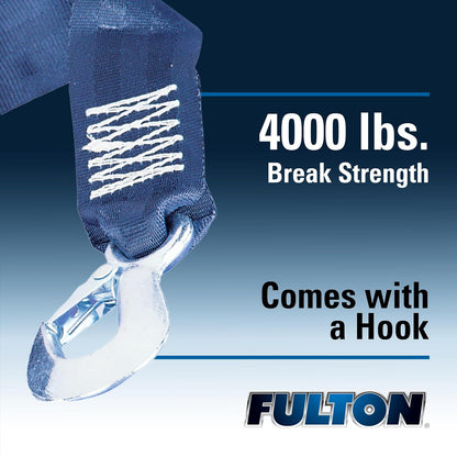 Fulton 501208 - Correa para cabrestante con Gancho y Bucle, 2" x 12"