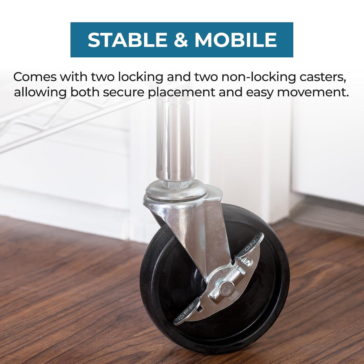 Honey-Can-Do SHF-01939 Set of Four Casters, Black, 4-Inch