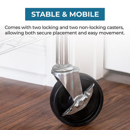 Honey-Can-Do SHF-01939 Set of Four Casters, Black, 4-Inch