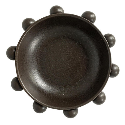 Bloomingville - tazón de gres de 9.75 pulgadas con orbes y esmalte reactivo, color negro
