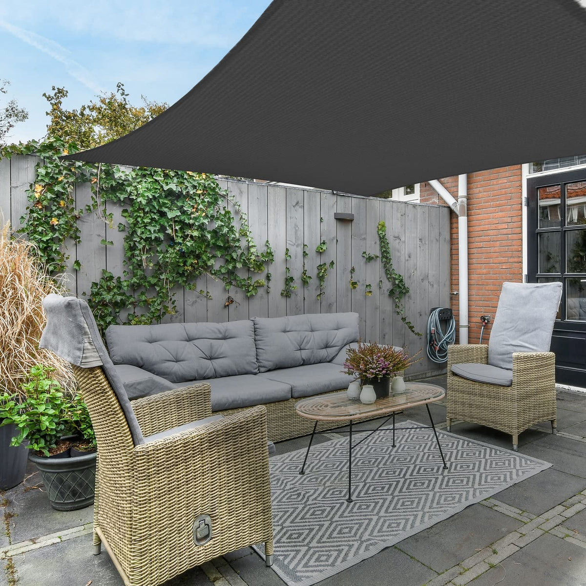 AsterOutdoor - Toldo rectangular de 6 x 10 pies, con bloqueo UV para patio, patio, césped, jardín, actividades al aire última intervensión, grafito
