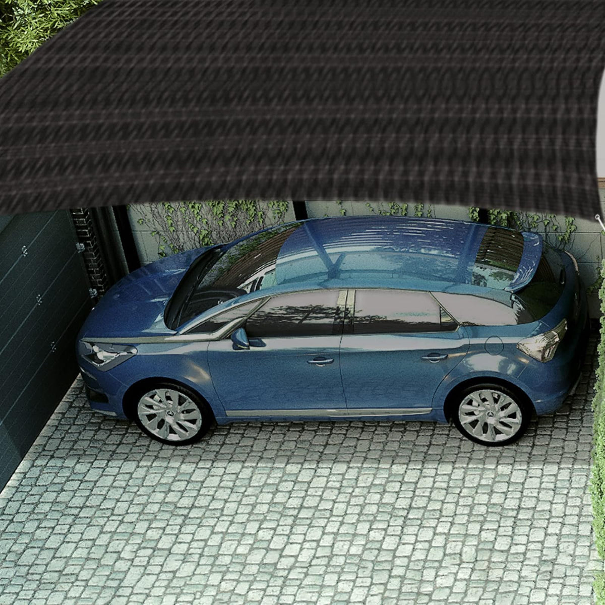Fiero TOSO-805, Toldo de Polietileno, 80% Sombra, 3.60 x 5 m, Negro