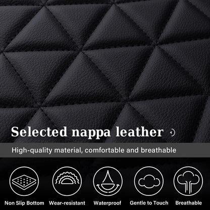 Coverado - Juego completo de fundas para asiento de automóvil, impermeable, protector de piel compatible con RAM 2002-2023 RAM 1500 2500 3500 camioneta Crew Quad Cab con banco curvado, color negro