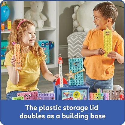 hand2mind Numberblocks Heroes with Zeroes MathLink Cubes, Juego de Actividades de Aprendizaje Preescolar, manipuladores de matemáticas, jardín de Infantes, Bloques de conteo, Cubos de Enlace de