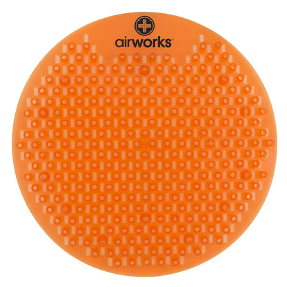 AirWorks AWSFUS007-BX Splash Free Urinal Screen, Mango, 0.22 lb., 8" Height, 6" Width, Orange (Pack of 10)