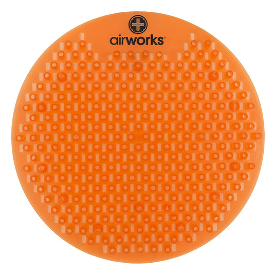 AirWorks AWSFUS007-BX Splash Free Urinal Screen, Mango, 0.22 lb., 8" Height, 6" Width, Orange (Pack of 10)
