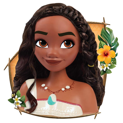 Just Play Cabeza para Peinados Princesa Moana 2 de Disney, 7 Piezas, Juego de simulación, Juguetes para niños a Partir de 3 años