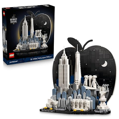 Lego Architecture Ciudad de Nueva York: La Gran Manzana – Set con la Estatua de la Libertad – Objeto de Decoración para Mayores de 18 Años – Idea de Regalo para Viajeros – 21066