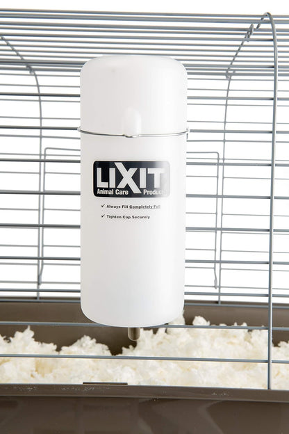 Lixit Botellas de Agua de Boca Ancha sin BPA con gráficos Coloridos para cobayas, Ratas, Chinchillas y Otros Animales pequeños. (32 onzas, translúcido), WBF32