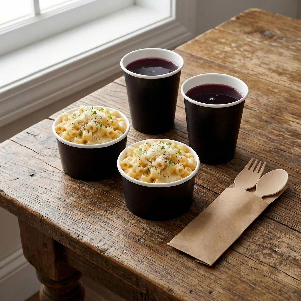 Restaurantware 200-CT Disposable Ice Cream Cups, Coppetta Small Hot and Cold To Go Cups, Black, 3 oz
